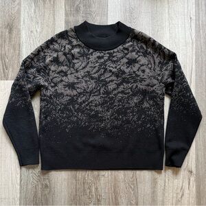 Women’s Small Athleta Jacquard Merino Wool Blend Crew Sweater